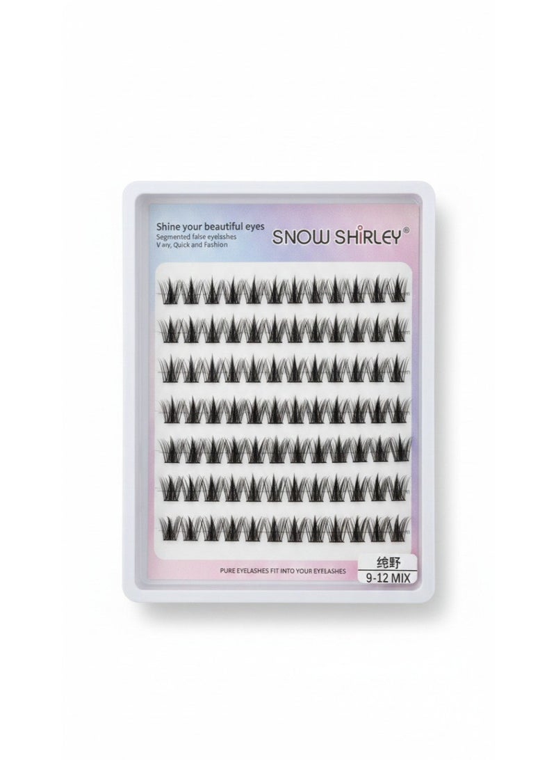 Snow Shirley DIY Segmented Lash Extensions - 30D/40D Cluster Lashes, 0.07mm Thickness, D-Curl, Mixed 9-12mm Tray, Pure Handmade Natural Soft Wispy Eyelashes for Home DIY. - Image 1